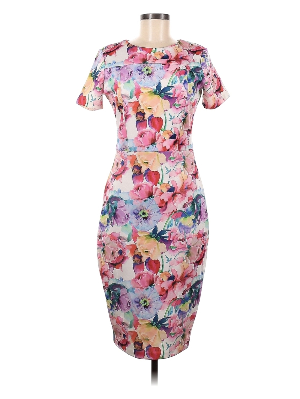 Alexia Admor Pink Floral Sheath Midi Dress